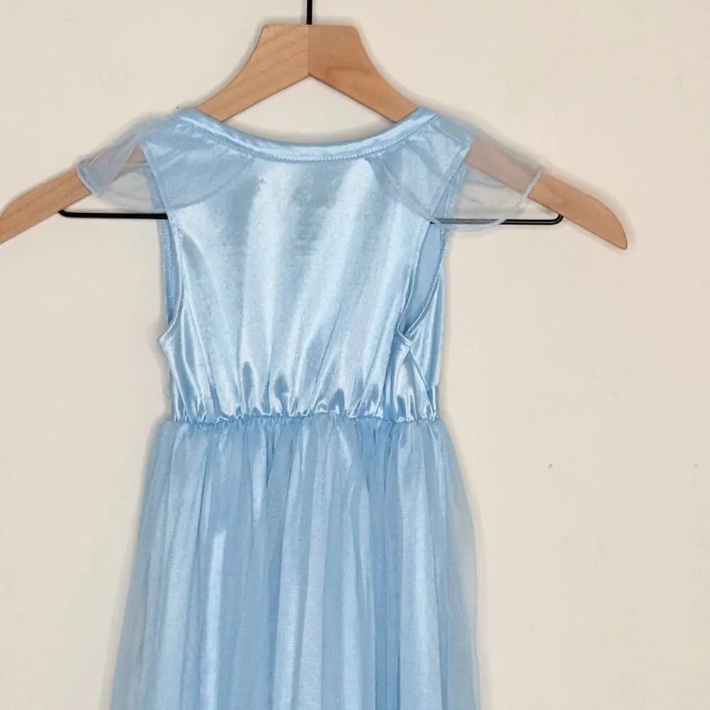 Disney Frozen Elsa Dress Blue Tulle Princess Costume‎ Girls XS Party Fairytale